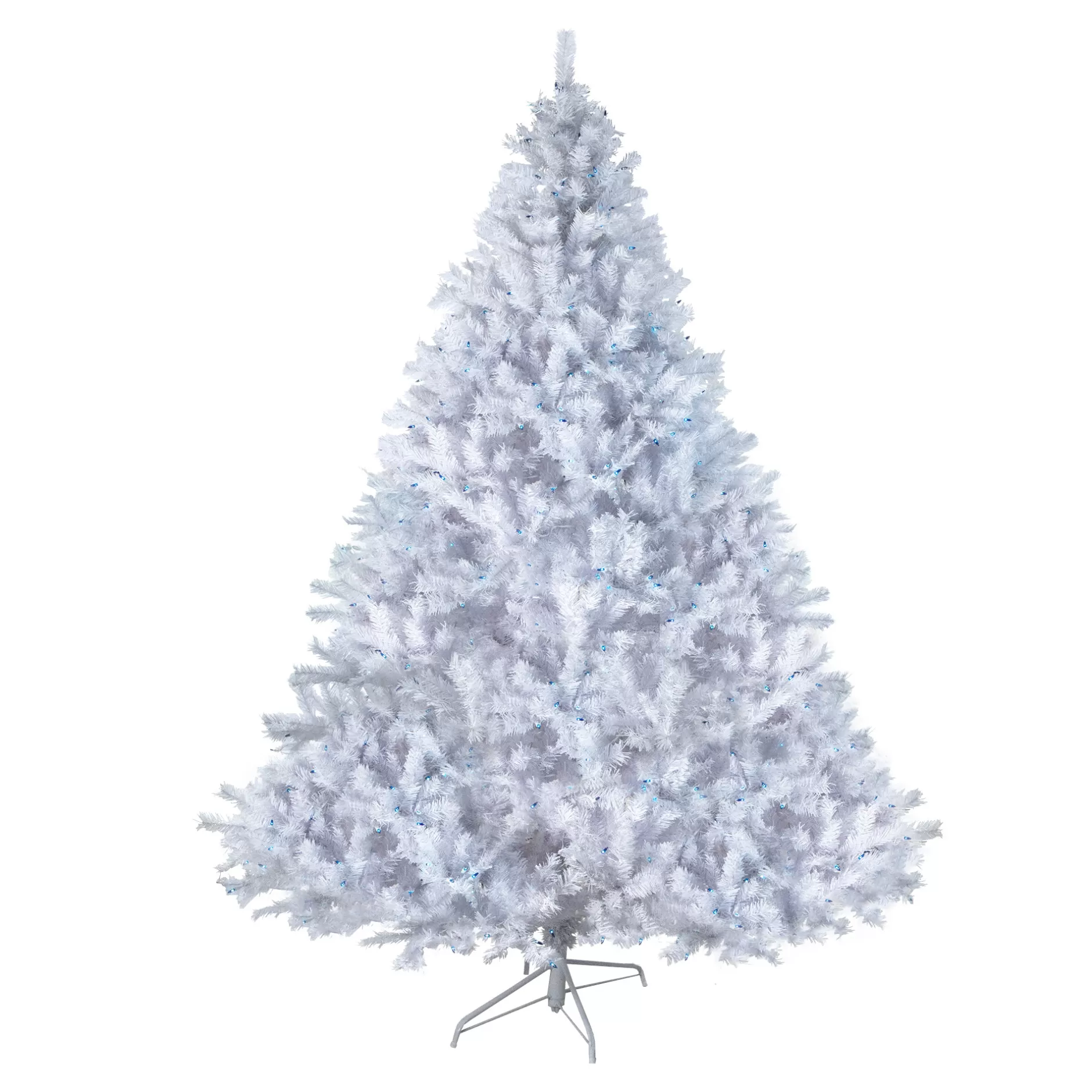 Shop 7.5' White Pre Lit Cedar Pine Artificial Christmas Tree - Blue Lights Colorful